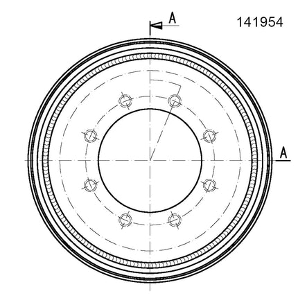 14.00 X 19.5 Jantsa Stahlfelge Nr:141954 8/275/221/ET0 21,5V-1 silber 100 km/h