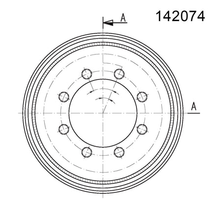 14.00 X 19.5 Jantsa Scheibenrad Nr:142074 8/275/221/ET0
