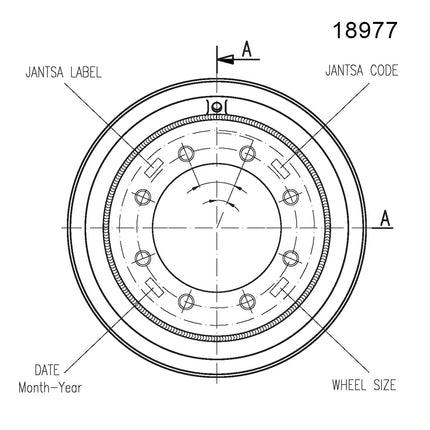 9 X 18 Jantsa Scheibenrad Nr:18977 8/275/221/ET-35/A2 21,5V-1 silber 40 km/h