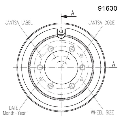 9.00 X 15.3 Jantsa Scheibenrad Nr:91630 S=9 mm 6/205/161/ET-5/A2 21,5V-1 verstärkt 40 km/h