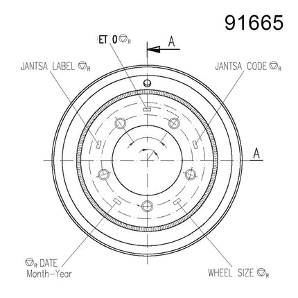 9.00 x 15.3 Jantsa Scheibenrad Zg.Nr. 91665 5/205/157/ 18,5 zyl