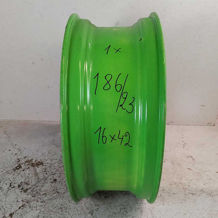 16 X 42/DW Grasdorf lfd.Nr.: 186/23 S=18 mm 8/275/221/28 zy / ET 80 RAL 6018 - GEBR -