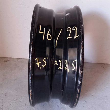 7.50 X 22.5  Grasdorf Nr.46/22 S=15 mm 10/335/281/ET60 27 Z RAL 9005 glänzend -GEBR-