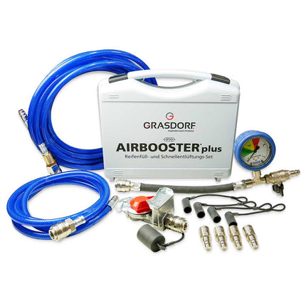 AIRBOOSTER PLUS set with case tire inflation and bleeding set including accessories