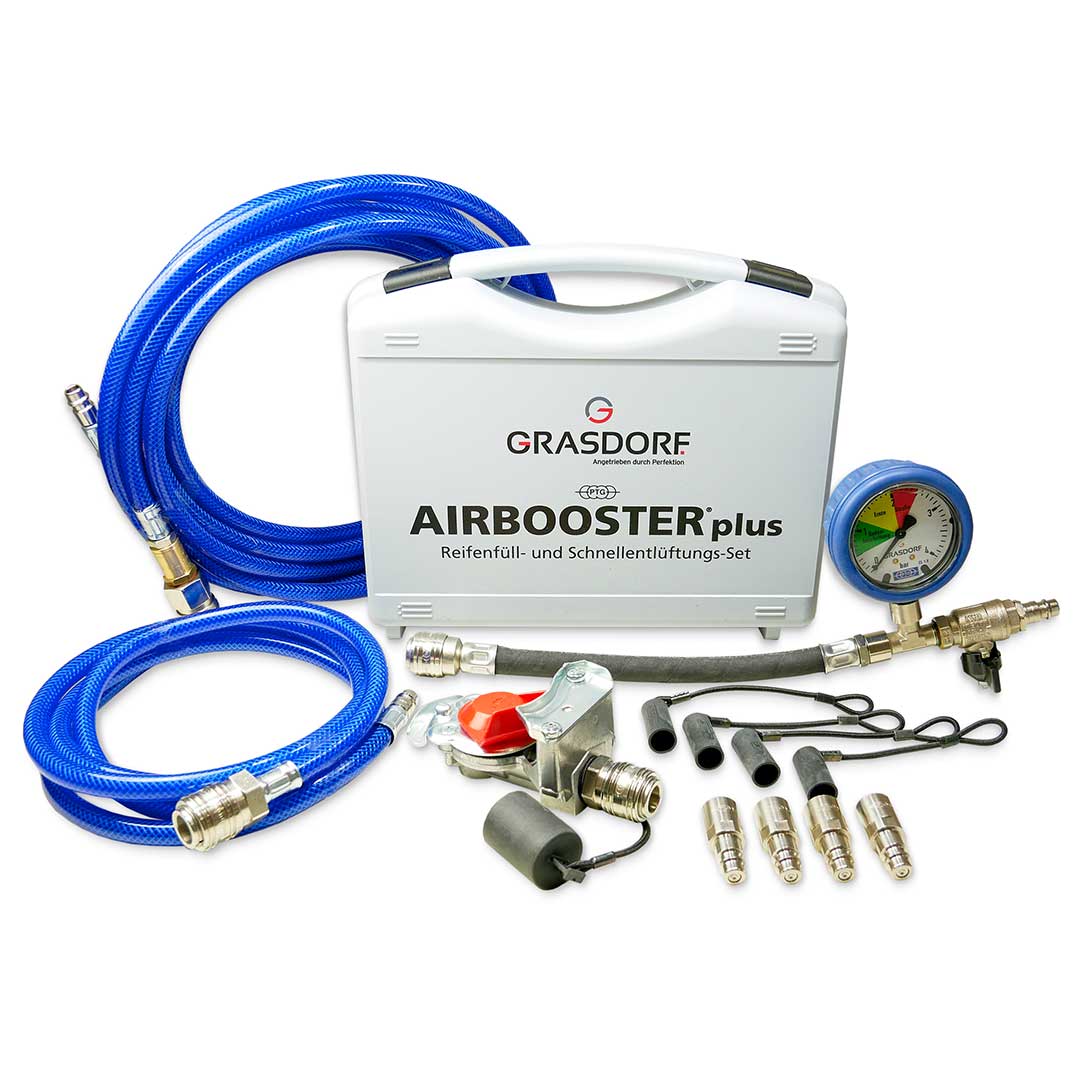 AIRBOOSTER PLUS Set mit Koffer Reifenfüll- und  Entlüftungset incl. Zubehör