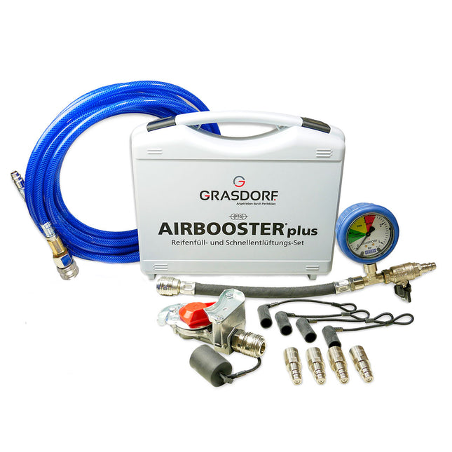 AIRBOOSTER PLUS Set mit Koffer Reifenfüll- und  Entlüftungset incl. Zubehör