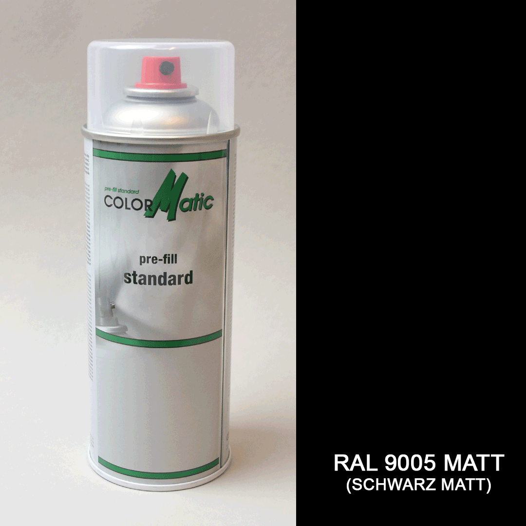 Lack Tiefschwarz matt RAL 9005 (Schwarz) 200 ml Sprühdose / Lackspray