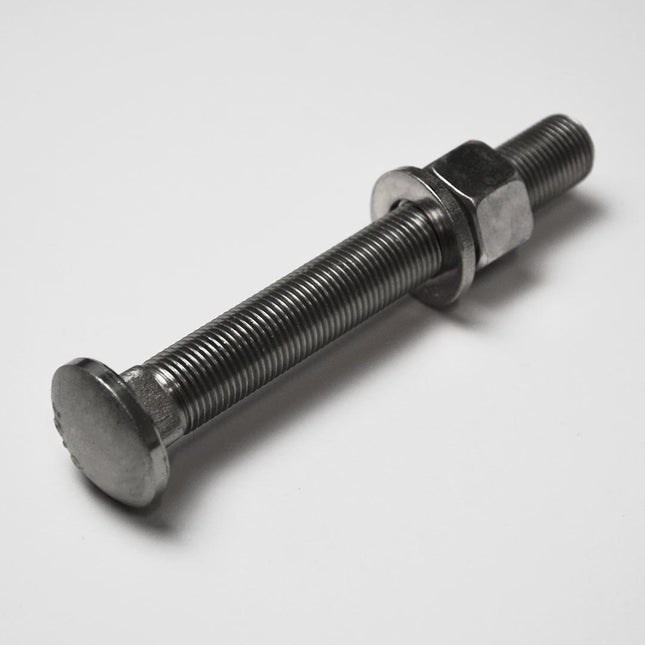 Schloßschraube, M16x1.5 120mm 10.9 Flachrund-Schraube mit Vierkantansatz inkl. Mutter & Unterlegscheibe; für Verstellfelge