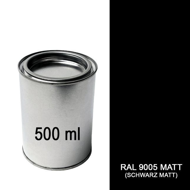 Lack Tiefschwarz matt RAL 9005 (Schwarz) 500 ml Dose