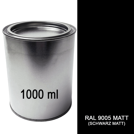 Lack Tiefschwarz matt RAL 9005 (Schwarz) 1.000 ml Dose